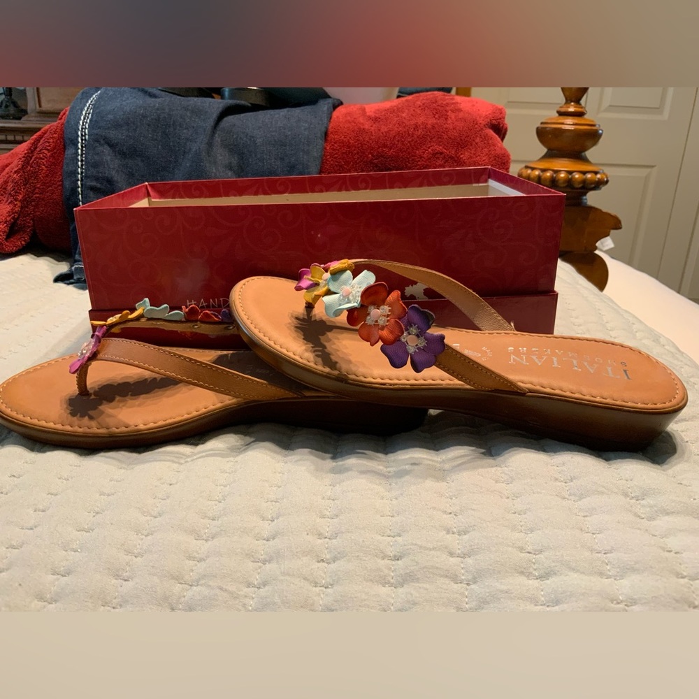 Brown sandals, never worn.